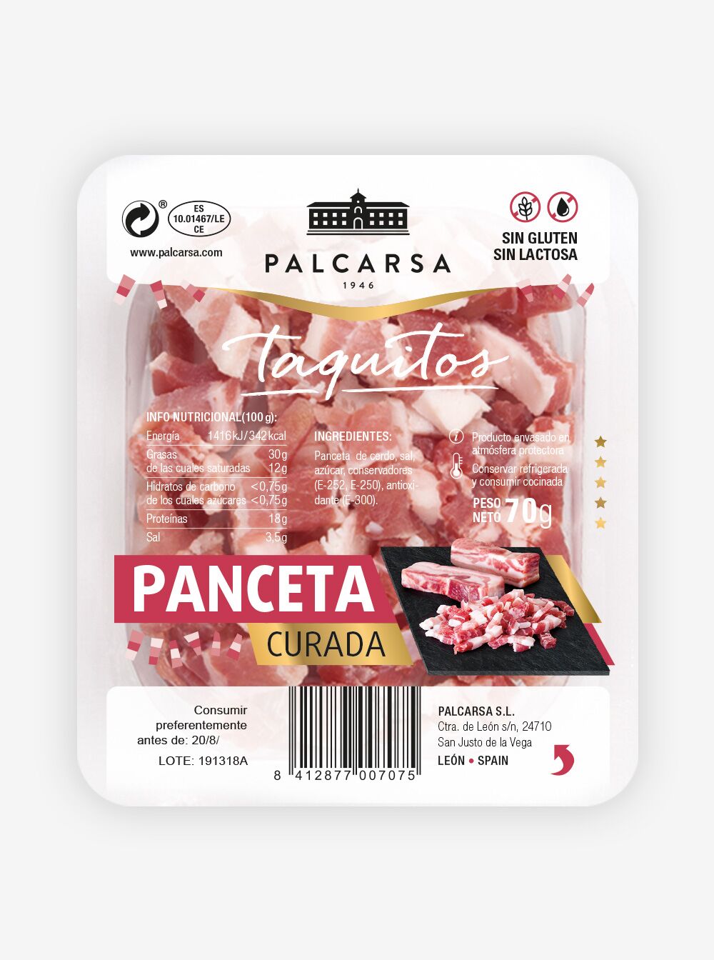 taquitos panceta curada 70 grs 2021 palcarsa